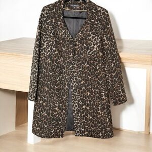 Via Spiga animal print wool blend coat 12